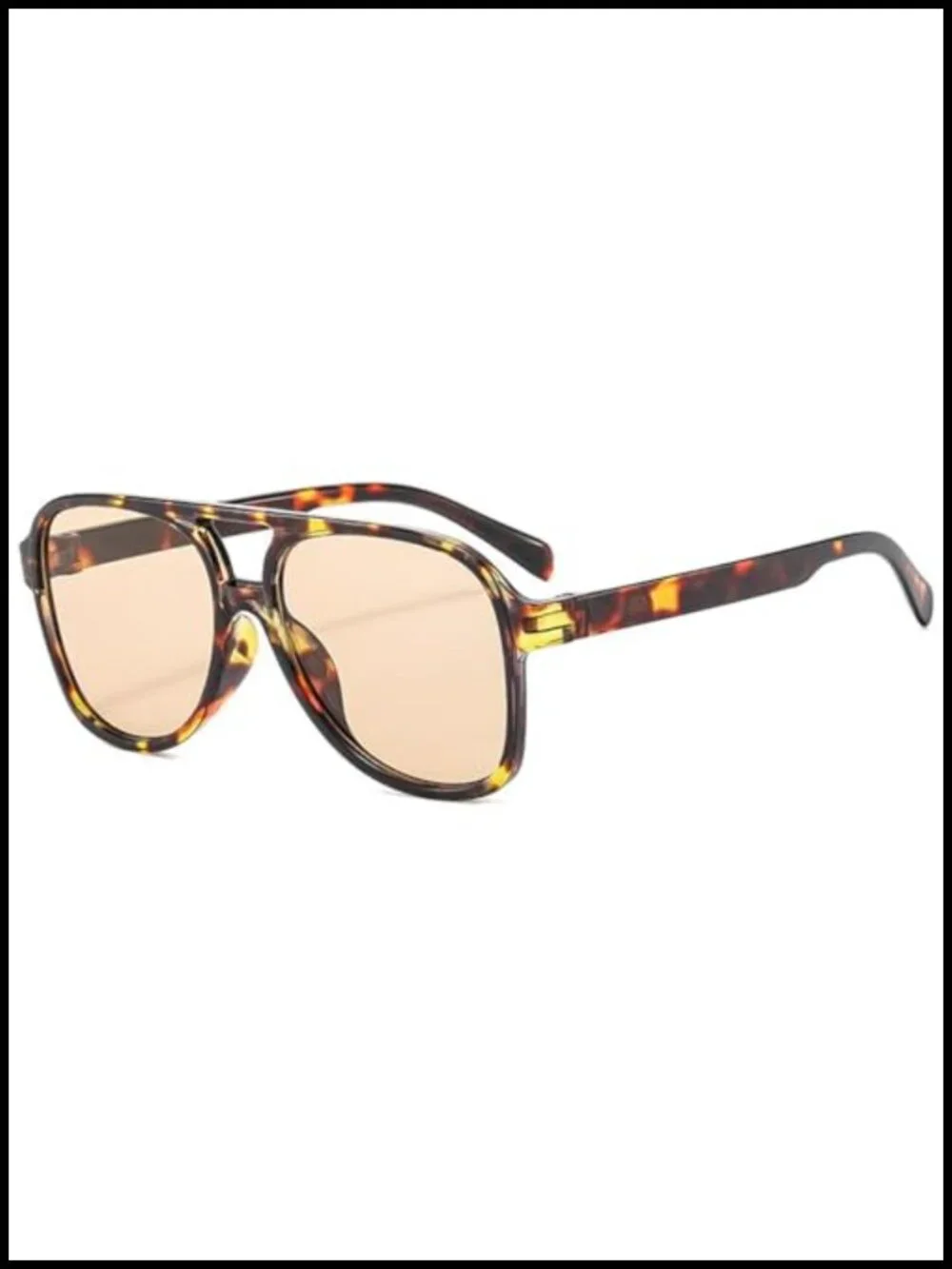Vintage Oversized Double Beam Pilot Sunglasses Men Women UV400 Large Square